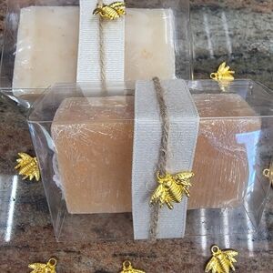 Handcrafted Soap Bars with Gold Bee Charms